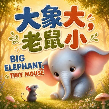 Big Elephant, Tiny Mouse: A Big Bilingual Rhyming Opposites Storybook for Little Readers in English, Simplified Chinese, and Pinyin