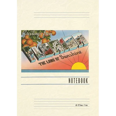 Vintage Lined Notebook Greetings from Florida