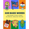 600 Basic Words Cartoons Flash Cards Bilingual English Polish: Easy learning baby first book with card games like ABC alphabet Numbers Animals to prac