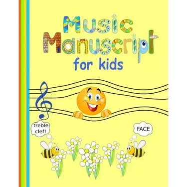 Music Manuscript: Great for kids 8 large staves per page 46 pages