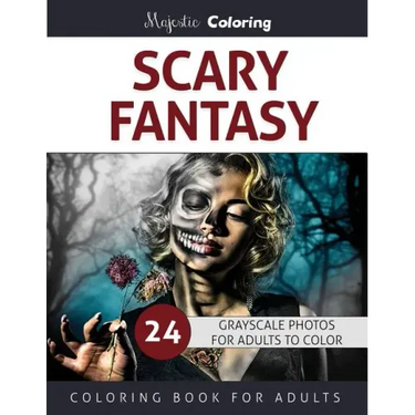 Scary Fantasy: Grayscale Coloring for Adults