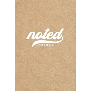 Noted Pocket Notebook: 4"x6", Small Journal Blank Memo Book, White Logo Kraft Brown Cover