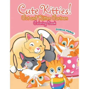 Cute Kitties! Cat and Kitten Cartoon Coloring Book