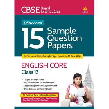 CBSE Board Exams 2023 I-Succeed 15 Sample Question Papers ENGLISH CORE Class 12th