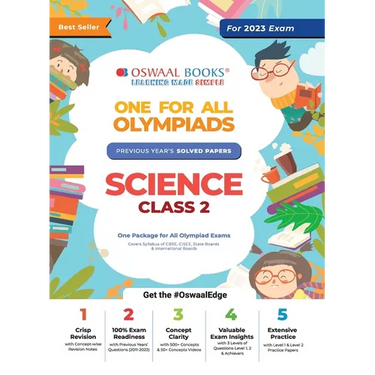 Oswaal One For All Olympiad Previous Years' Solved Papers, Class-2 Science Book (For 2023 Exam)
