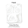 Vintage White Roses Stationery Paper: Cute Letter Writing Paper for Home, Office, 25 Count, Floral Print