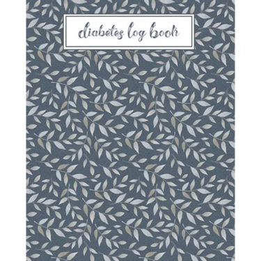 Diabetes Log Book: Record Daily Glucose Readings Two Year Blood Sugar Tracker Blue/Silver Leaf Design Note Pages and BONUS Coloring Pages!
