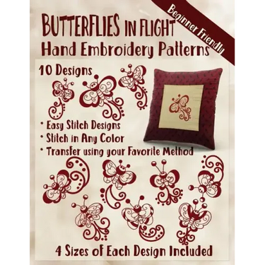 Butterflies in Flight Hand Embroidery Patterns