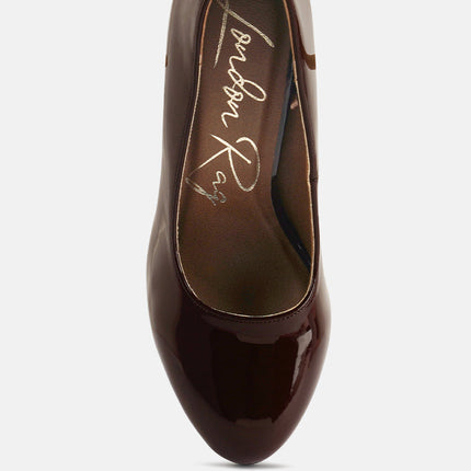 dixie patent faux leather pump sandals by London Rag