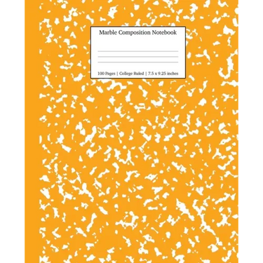 Marble Composition Notebook College Ruled: Orange Marble Notebooks, School Supplies, Notebooks for School