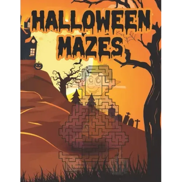 Halloween Mazes: Unique Simple Fun & Scary Activity Coloring Maze Book Guessing Game Problem Solving Puzzle for Adult Teens Also for Gi
