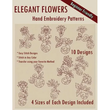 Elegant Flowers Hand Embroidery Patterns