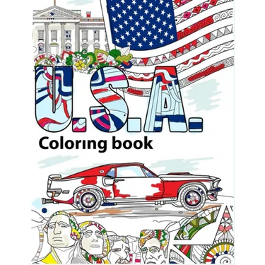 USA Coloring Book: Adult Colouring Fun, Stress Relief Relaxation and Escape