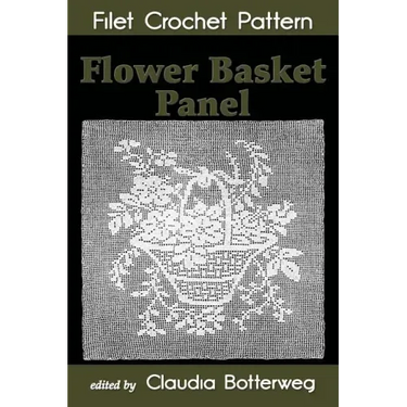 Flower Basket Panel Filet Crochet Pattern: Complete Instructions and Chart