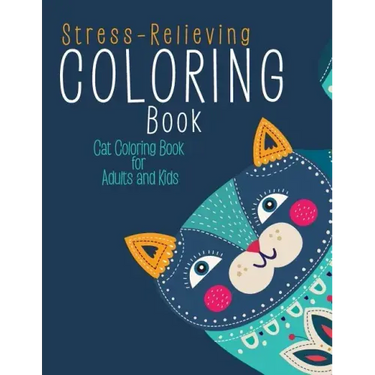Stress-Relieving Coloring Book: Cat Coloring Book for Adults and Kids