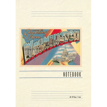 Vintage Lined Notebook Greetings from Washington, DC