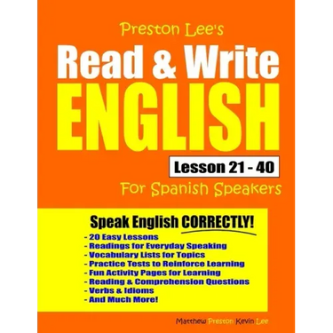 Preston Lee's Read & Write English Lesson 21 - 40 For Spanish Speakers
