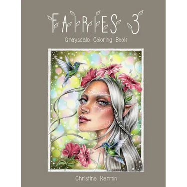 Fairies 3 Grayscale Coloring Book