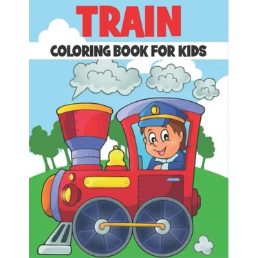 Train Coloring Book For Kids: 50 Trains Coloring Pages