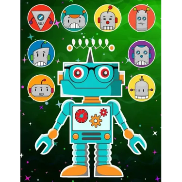 Robots Sticker Album 2 For Boys: 100 Plus Pages For PERMANENT Sticker Collection, Activity Book For Boys - 8.5 by 11