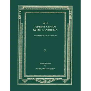 1820 Federal Census, North Carolina. Supplemented with Tax Lists