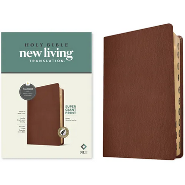 NLT Super Giant Print Bible, Filament Enabled (Genuine Leather, Brown, Indexed)