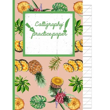 Calligraphy Practice paper: Zinnwaldite watercolor hand writing workbook tropical school, fruit punch for adults & kids 120 pages of practice shee