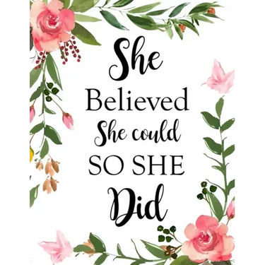 She Believed She Could So She Did: Adult Budget Planner (Printed), Budget Planner Book, Daily Planner Book, Floral Cover, Expense Tracker