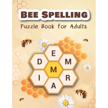 Bee Spelling Puzzle Book for Adults: Unscramble and Sequential Spelling Word Games