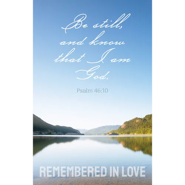 Funeral Bulletin: Remembered in Love (Package of 100): Psalm 46:10 (Kjv)
