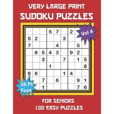 Very Large Print Sudoku Puzzles for Seniors: 100 Easy Sudoku for Adults: One Extra Large Print Puzzle Per Page and Space for Working Out the Answers,