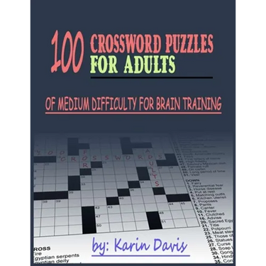 100 crossword puzzles for adults: Сrossword puzzles for adults of medium difficulty for brain training