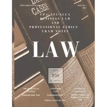 CPA / ACCA / ATI Business law in Ireland: Cram Notes - Revision Notes with MCQ's