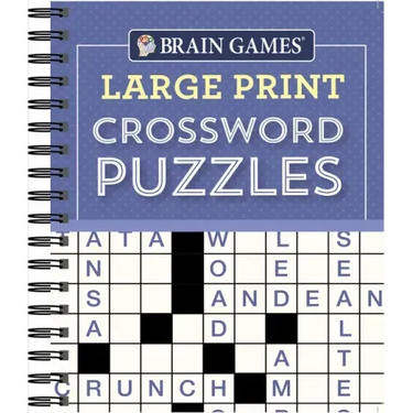 Brain Games - Large Print Crossword Puzzles (Purple)
