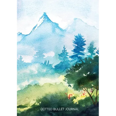 Watercolor Hillside - Dotted Bullet Journal: Medium A5 - 5.83X8.27