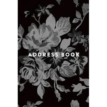 Address Book: Greyscale Floral, 6x9, 130 Pages, Professionally Designed