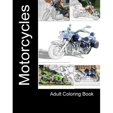 Motorcycles: Adult Coloring Book
