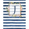 T: Letter T Monogram Initial Notebook - 8.5" x 11" - 100 pages, Dot Bullet Grid Pages- Watercolor Floral Notebook