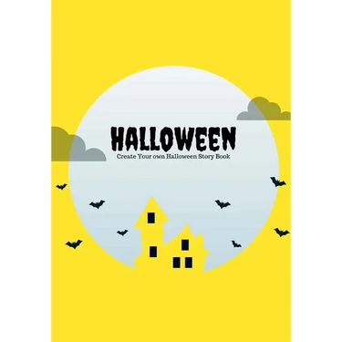 Halloween: Create Your Own Halloween Story Book, 100 Pages, Full Moon Yellow