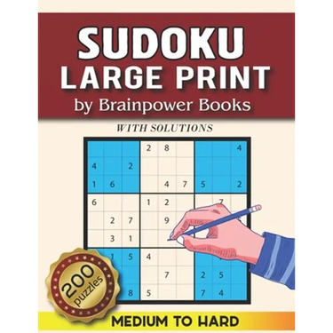 Sudoku Large Print: Sudoku Puzzle Book for Adults & Seniors with 200 Medium to Hard Sudoku Puzzles - Big Sudoku Puzzle Book With Solution