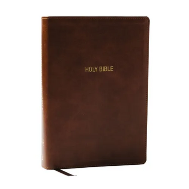 NKJV Foundation Study Bible, Wide-Margin, Brown Leathersoft, Red Letter