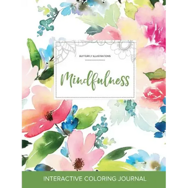 Adult Coloring Journal: Mindfulness (Butterfly Illustrations, Pastel Floral)
