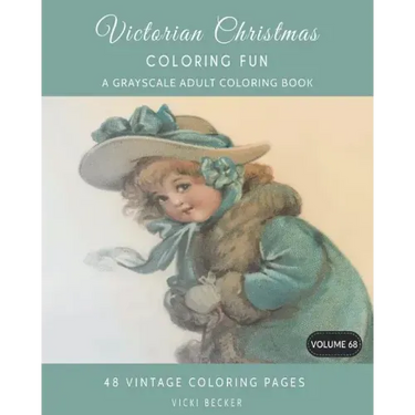 Victorian Christmas Coloring Fun: A Grayscale Adult Coloring Book