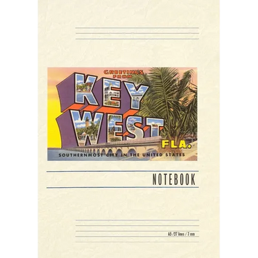 Vintage Lined Notebook Greetings from Key West, Florida