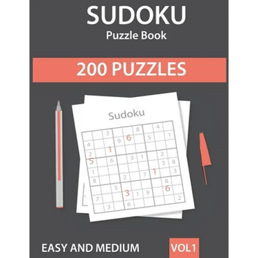 Sudoku Puzzle Book: 200 Easy to Medium Sudoku Puzzles with Solutions - Vol. 1