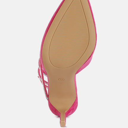 elvira rhinestone embellished strap up sandals by London Rag