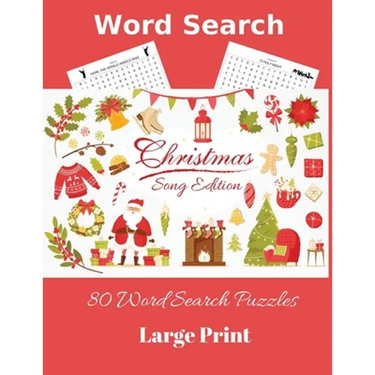 Word Search Christmas Song Edition: 80 Word Search Puzzles, Large Print
