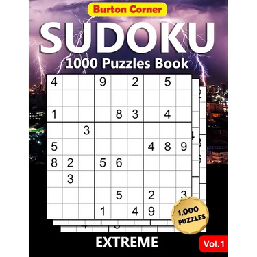 Sudoku 1000 Puzzles Book: Extreme Difficult 9x9 Sudoku Puzzles Brain Games Book for Expert Adults with Solution Vol.1
