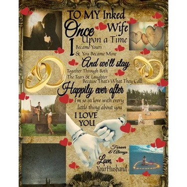 To My Inked Wife Once Upon A Time I Became Yours & You Became Mine And We'll Stay Together Through Both The Tears & Laughter: 14th Anniversary Gifts F