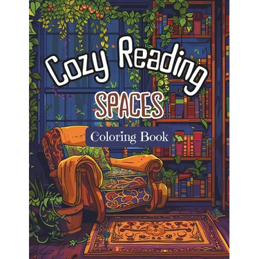 Cozy Reading Spaces Coloring Book: Adults' and Teens Stress Relieving Coloring Pages with Relaxing Cozy, Reader's Nook at Home. For Fun and Restful Co
